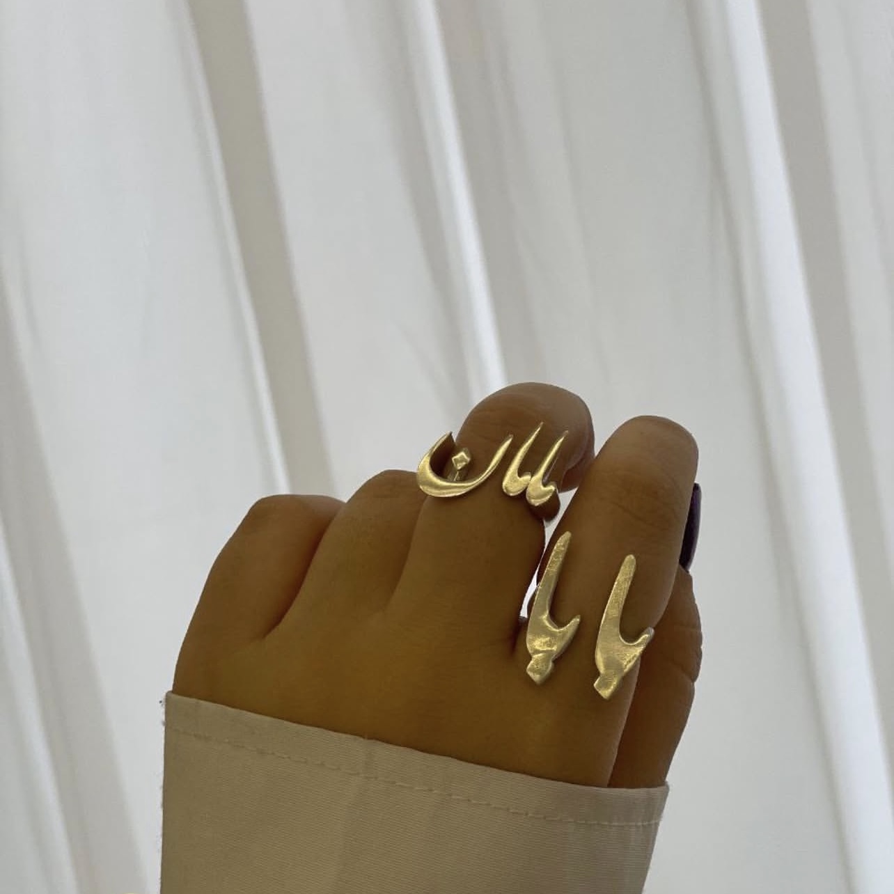 انگشتر نقره طرح مامان بابا